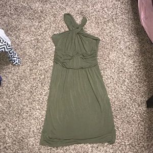 Army green Halter loft dress